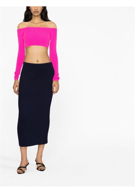 Blue cable-knit pencil skirt - women ALESSANDRA RICH | FAB3481K4052367